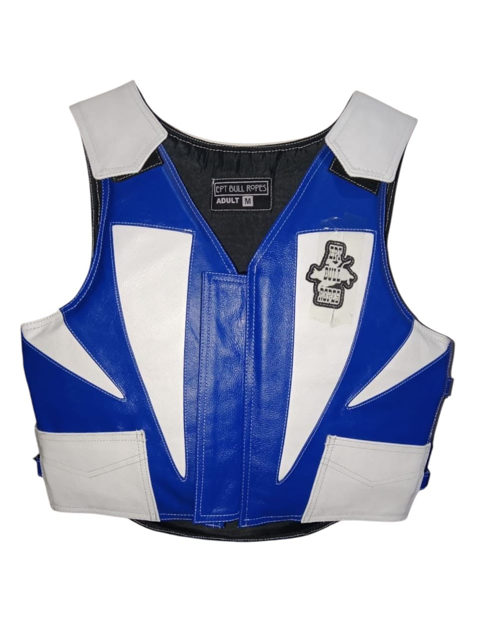 EPT Bull Riding Vest v3.0-Blue & White Leather EPT Brand